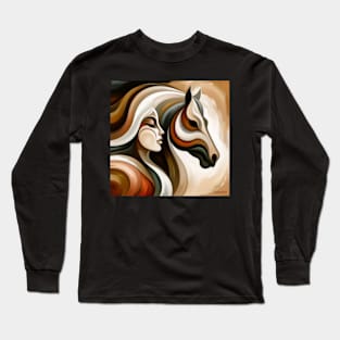 Queen and her horse by Charlotte VanRoss( cvanross) Long Sleeve T-Shirt